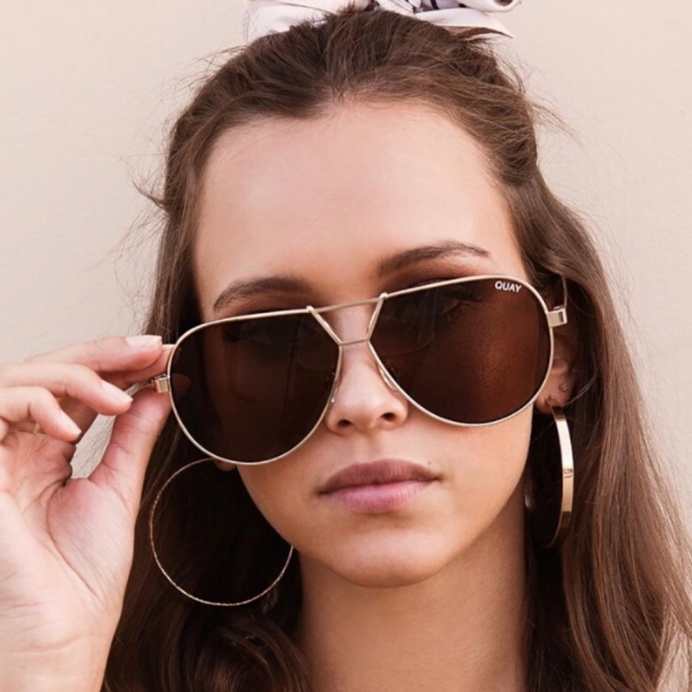 Quay Supernova Brown & Gold Sunglasses 63mm